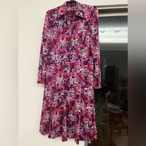 EUC Vintage 60’s - 70’s Abstract Geometric Shirt Dress, Real VTG, No Flaws
